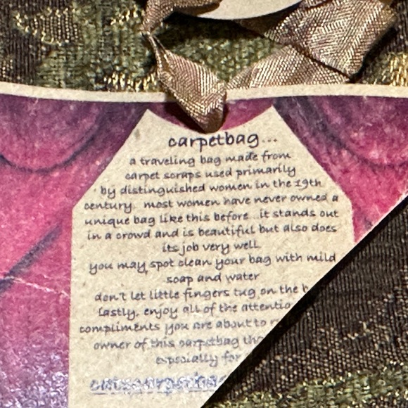 RETAIL $149 NWT Cats Carpetbags Atlanta tapestry carpetbag cross tote purse - Picture 7 of 7